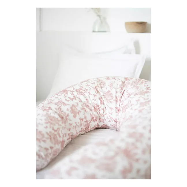 Coussin d'allaitement Toile de Jouy | Rose pêche