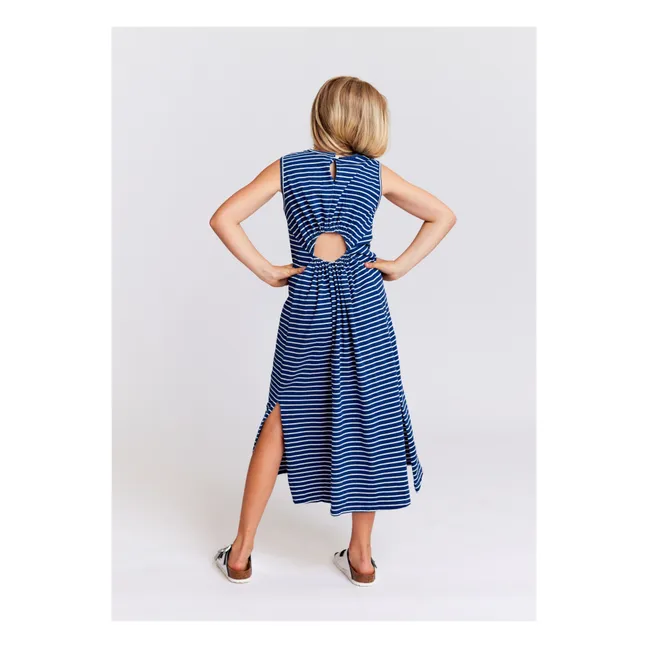 Striped London Dress | Navy blue