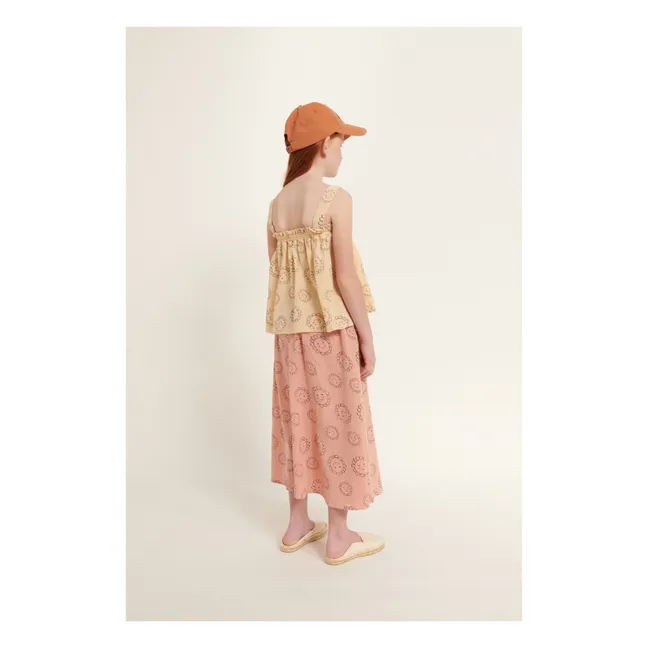 Falda de flores de algodón orgánico | Rosa Palo