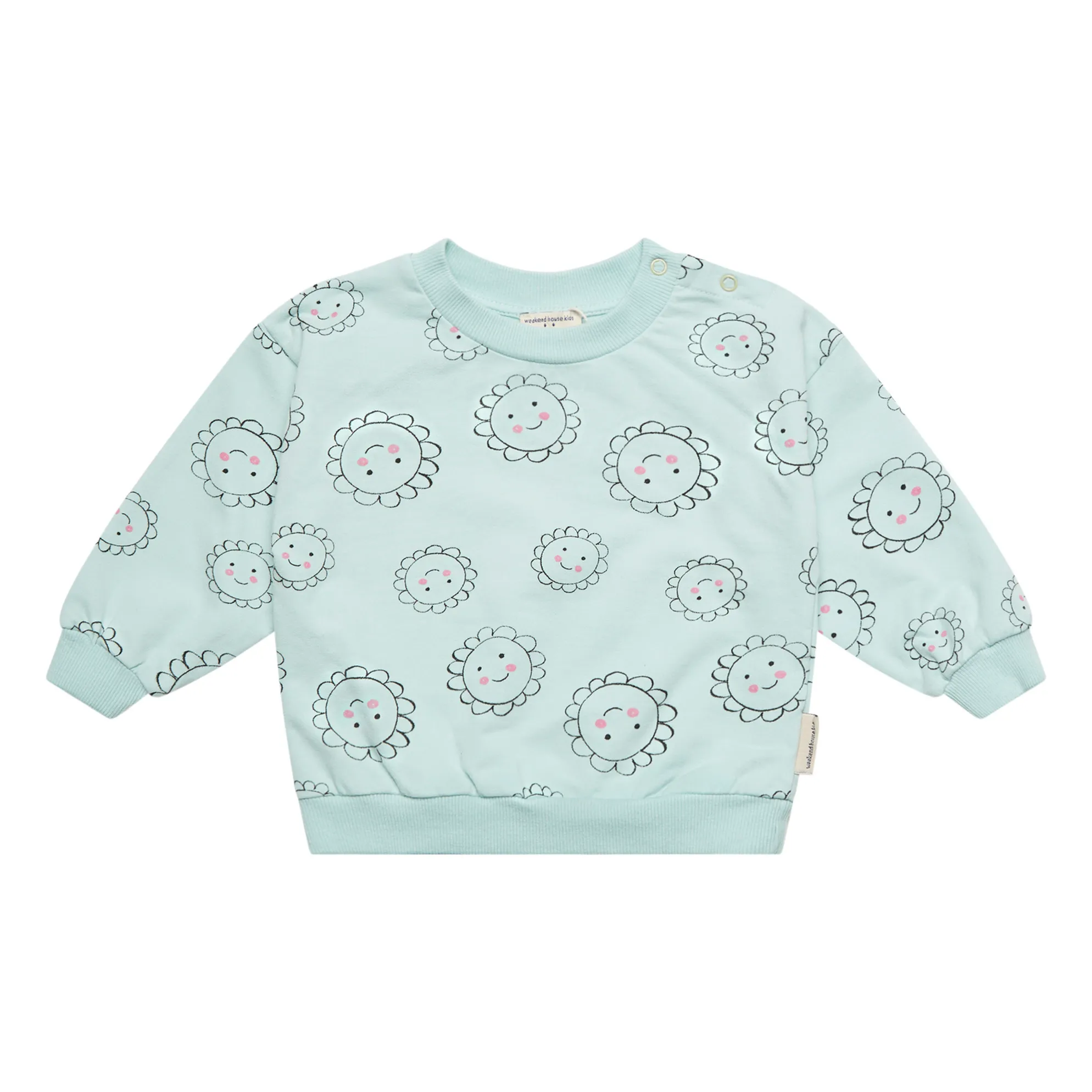 Weekend House Green Water Baby Fleurs Organic Cotton Sweatshirt