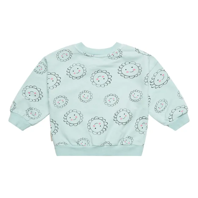 Sweatshirt Baby Blumen Bio-Baumwolle | Wassergrün