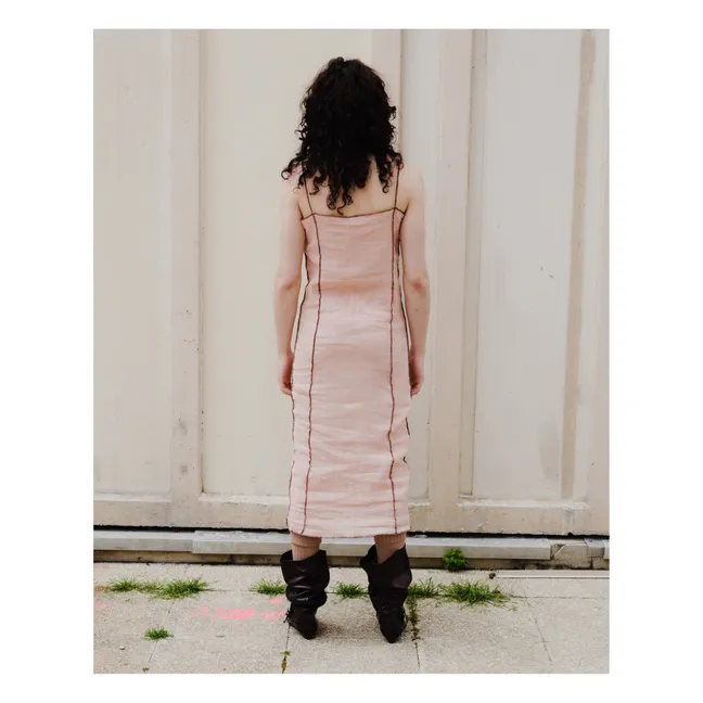 Shok Dress Crumpled Linen | Pale pink