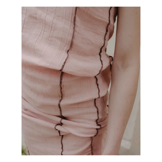 Shok Dress Crumpled Linen | Pale pink