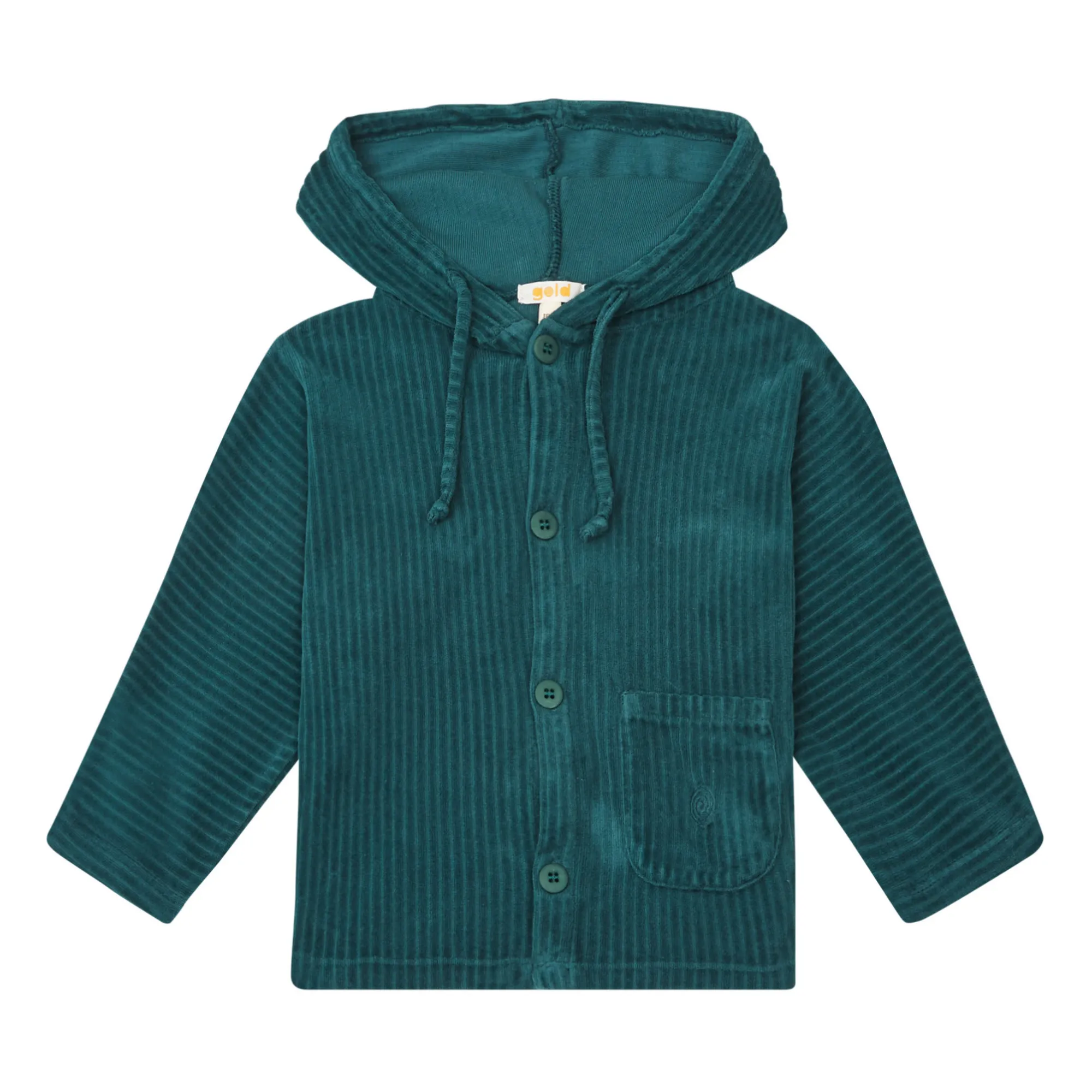 Gold, Olalala Chrome Green Hagar Organic Cotton Corduroy Hoodie