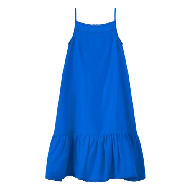 Vestido de seda color uva | Azul