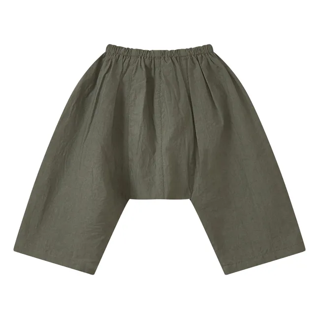 Pantaloni in lino tinta unita | Verde militare