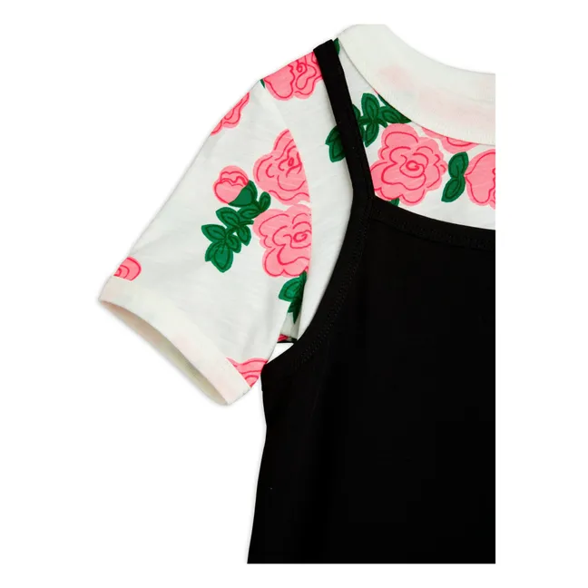 Robe et T-Shirt Superposé Coton Bio Rose | Noir