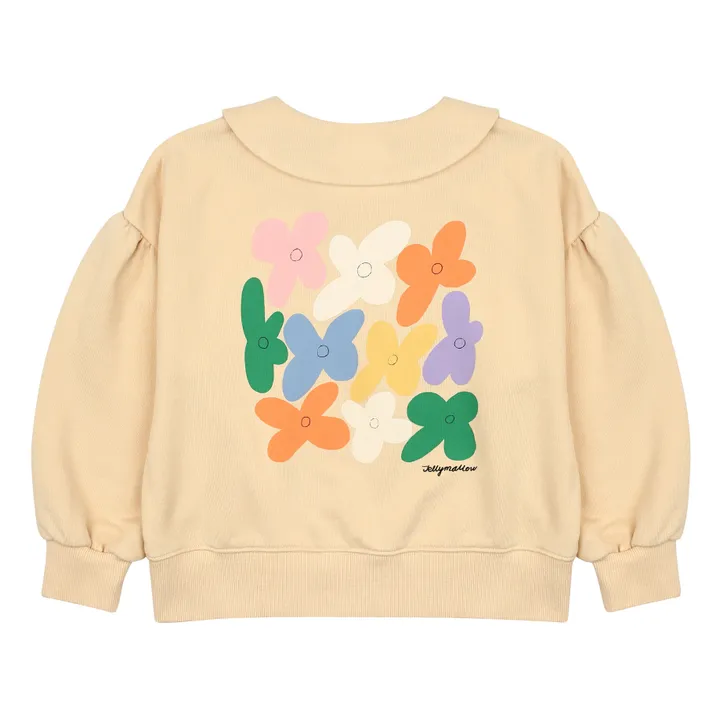 Flower neck sweatshirt | Cream- Product image n°0