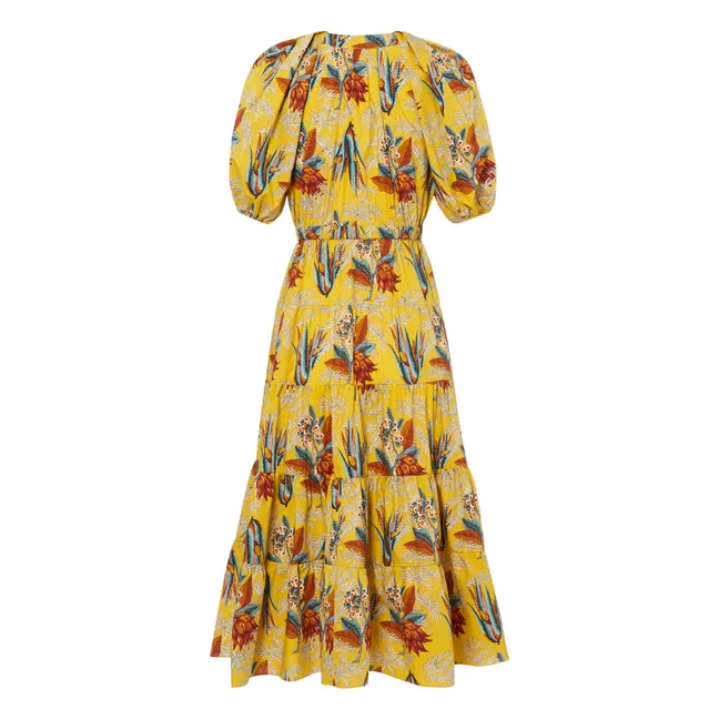 Vestido de popelina de algodón Olina | Amarillo