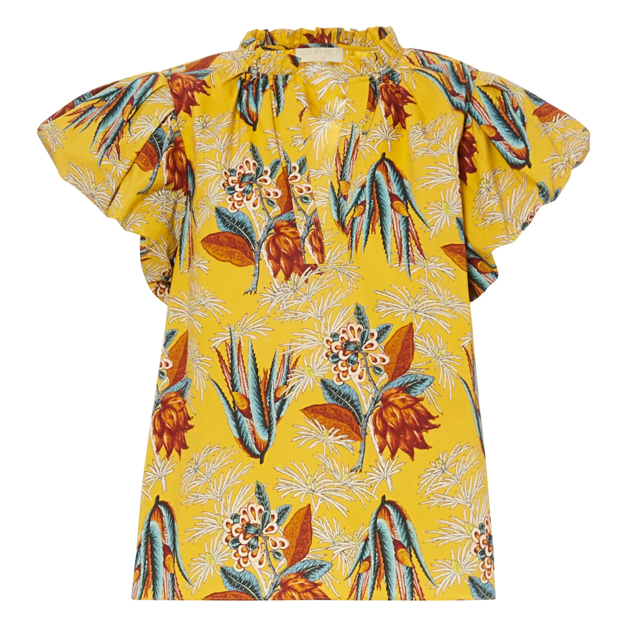 Ulla Johnson Yellow Klara Cotton Poplin Blouse