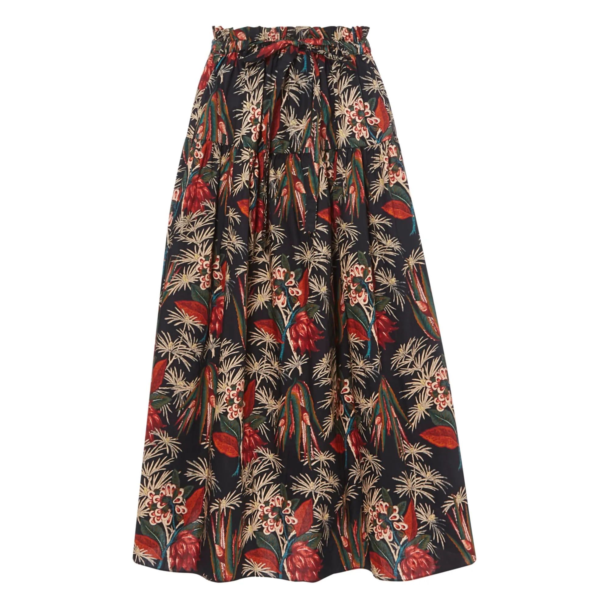 Ulla Johnson Black Fernanda Cotton Poplin Skirt