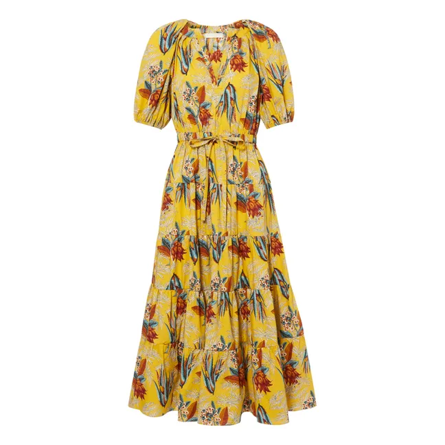 Olina Cotton Poplin Dress | Yellow