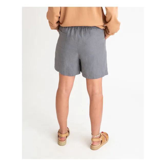 Linen Shorts | Bluish grey