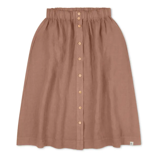 Linen Midi Skirt | Dusty Pink