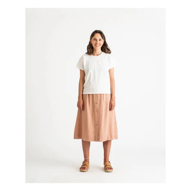 Linen Midi Skirt | Dusty Pink