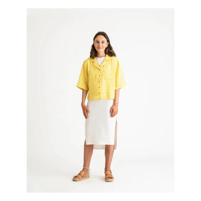 Camisa de cuadros de lino | Amarillo