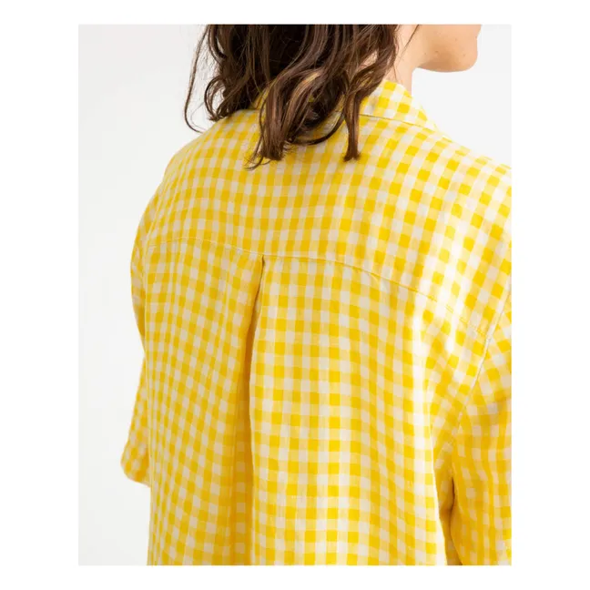 Linen Check Shirt | Yellow