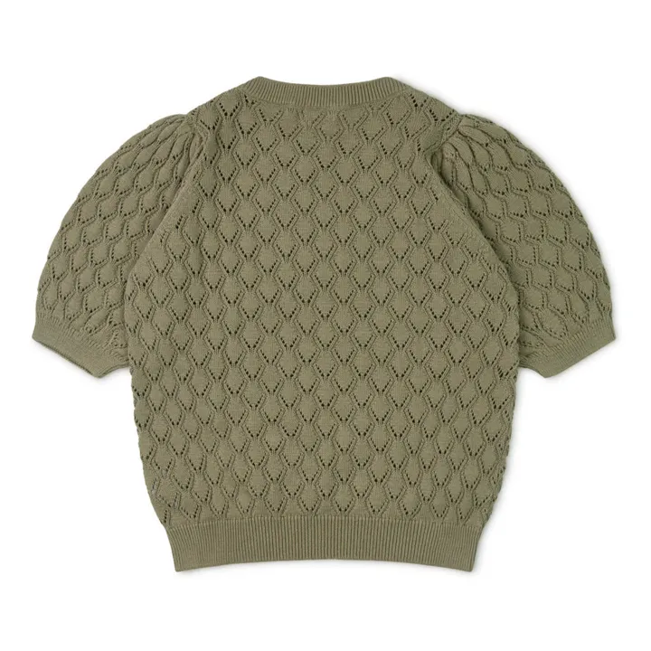 Matona Pullover mit Ajourmuster aus Bio-Baumwolle Khaki