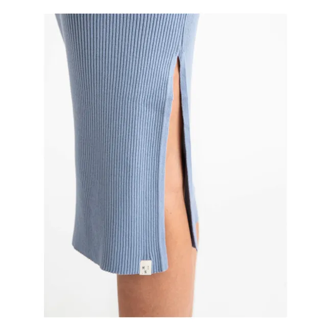Falda de punto de algodón orgánico | Azul
