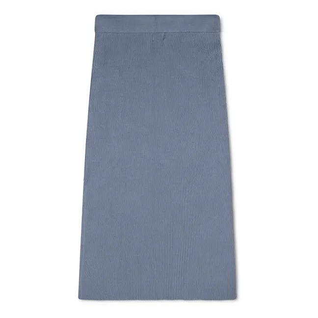 Falda de punto de algodón orgánico | Azul