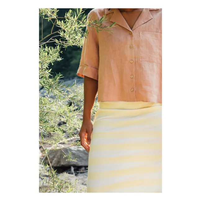 Jersey Skirt Stripes Organic Cotton | Pale yellow