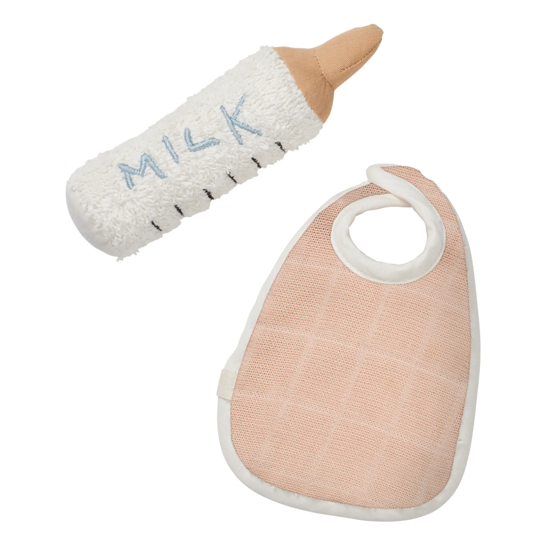 Fabelab Dusty Pink Babykin Doll Accessories - Bottle And Bib