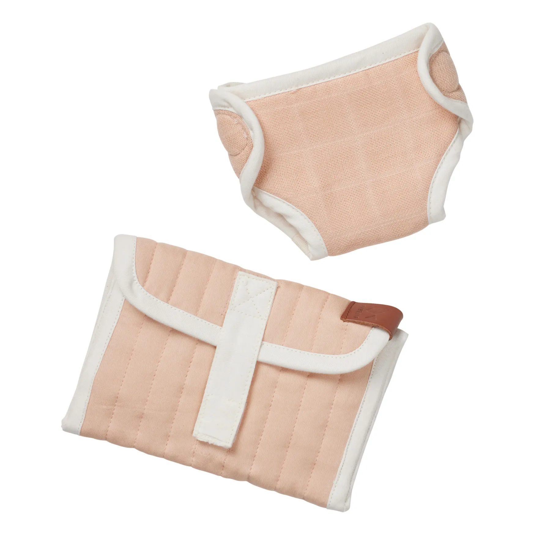 Fabelab Dusty Pink Babykin Doll Accessories - Diaper And Changing Mat