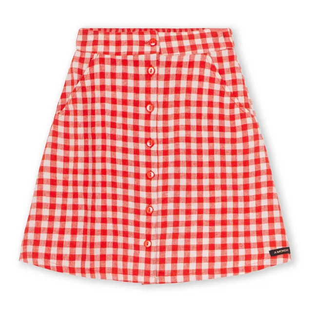 Summer Vichy skirt Organic cotton | Red