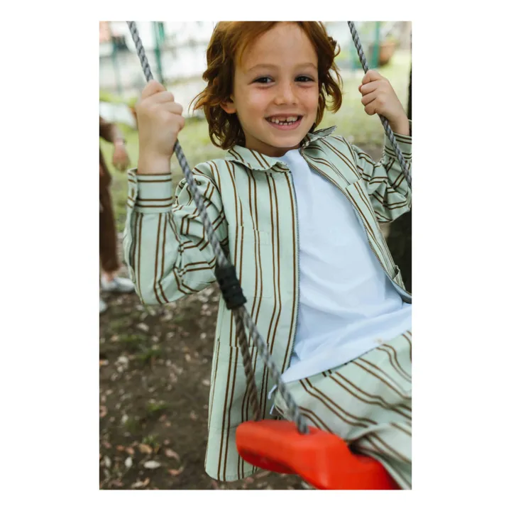 Veste Anton Rayure | Vert d'eau- Image produit n°1