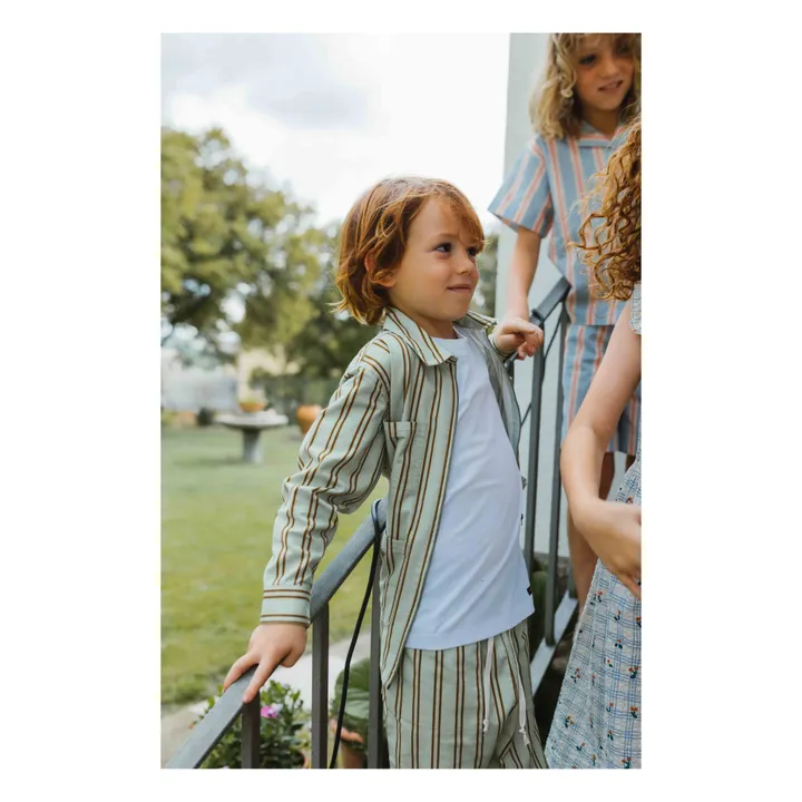 Veste Anton Rayure | Vert d'eau- Image produit n°2