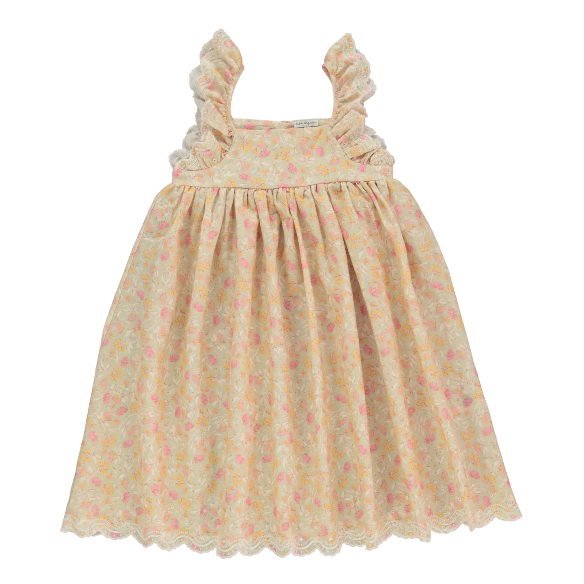 Bebe Organic Apricot Ingrid Floral Dress