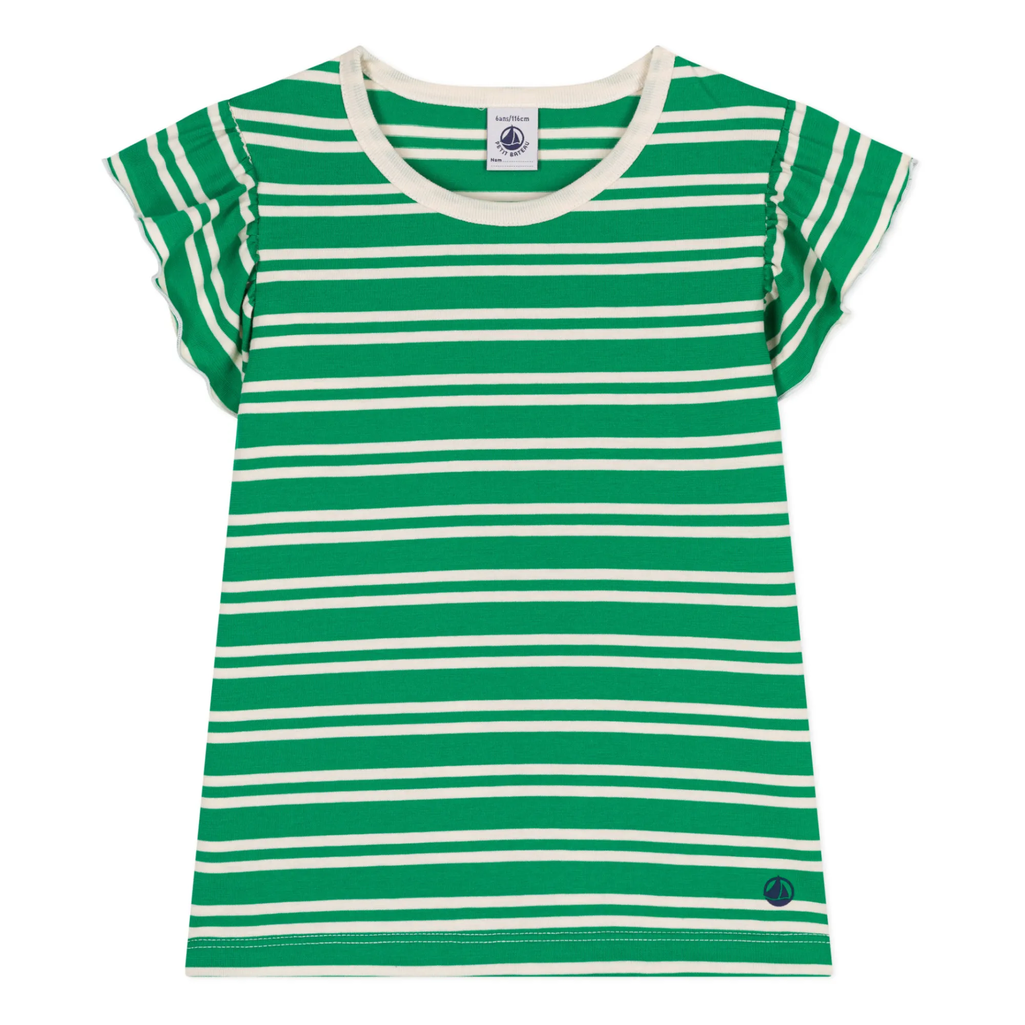Petit Bateau Green Marcia Striped T-Shirt
