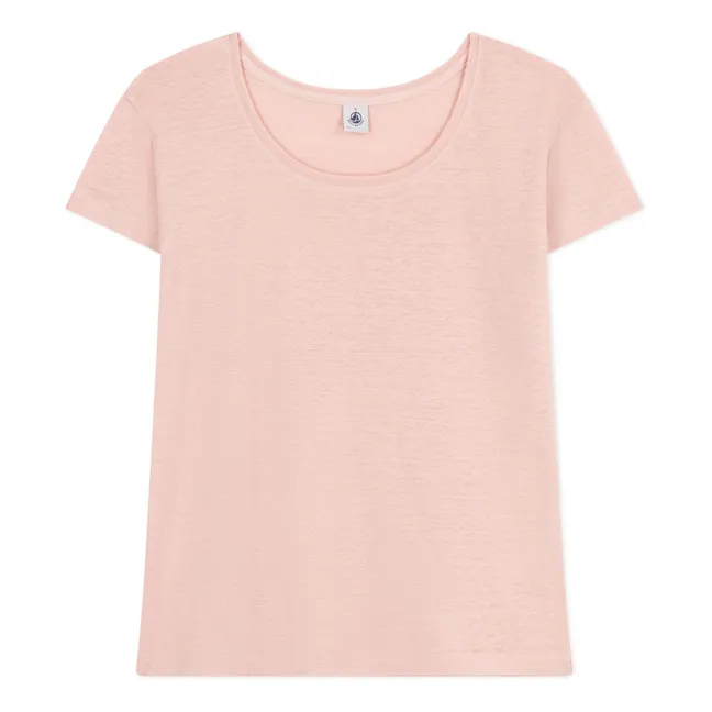 T-Shirt Leinen - Damenkollektion | Mattrosa