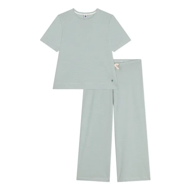 Pyjama Set Marence Gestreift - Damenkollektion | Salbei