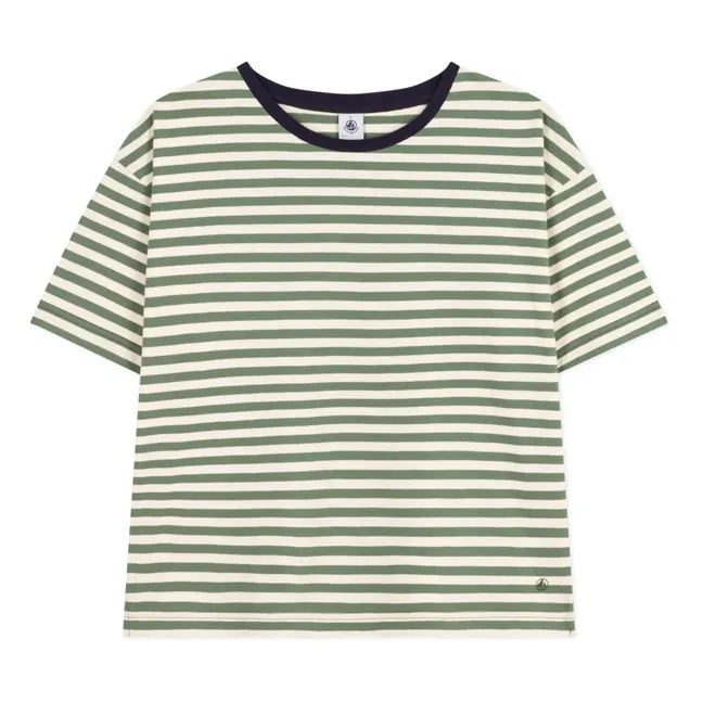 T-shirt Rayé - Collection Femme | Vert kaki