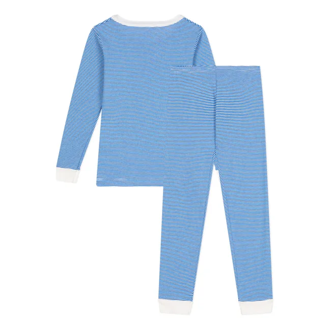 Conjunto de pijama de rayas de mandioca | Azul