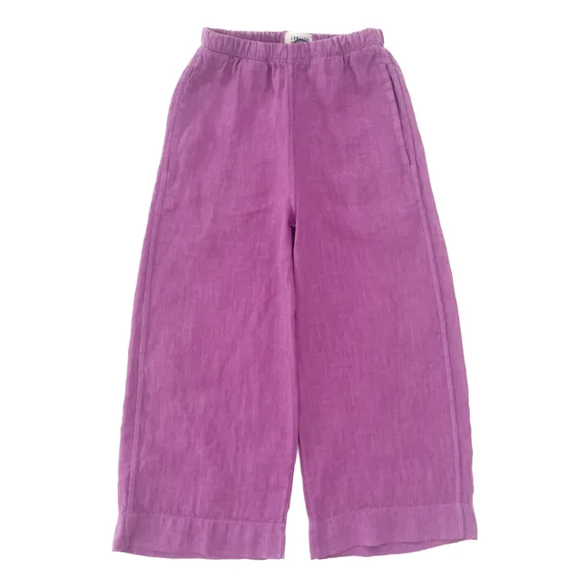 Pantalones slim-fit de lino | Malva