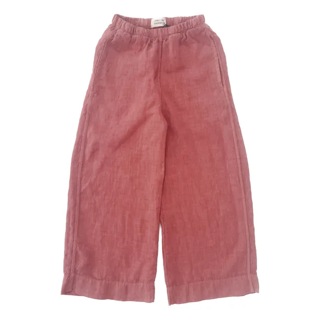 Pantalones slim-fit de lino | Rosa Viejo