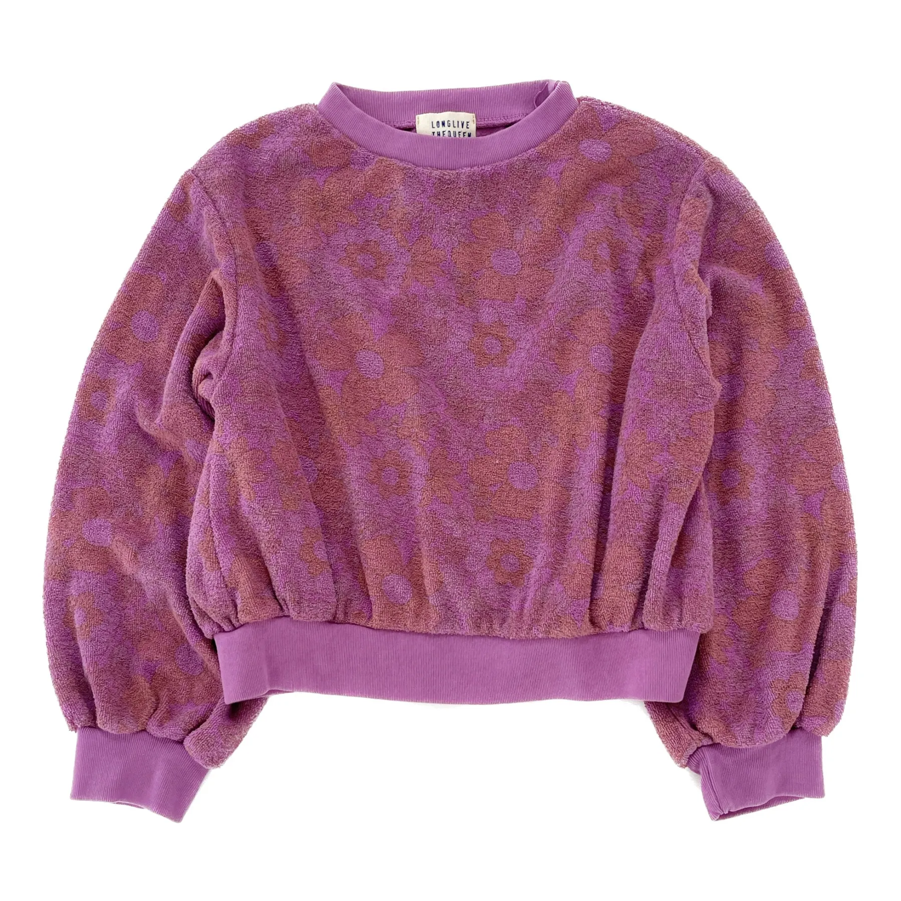 Longlivethequeen Mauve Floral Terry Sweat
