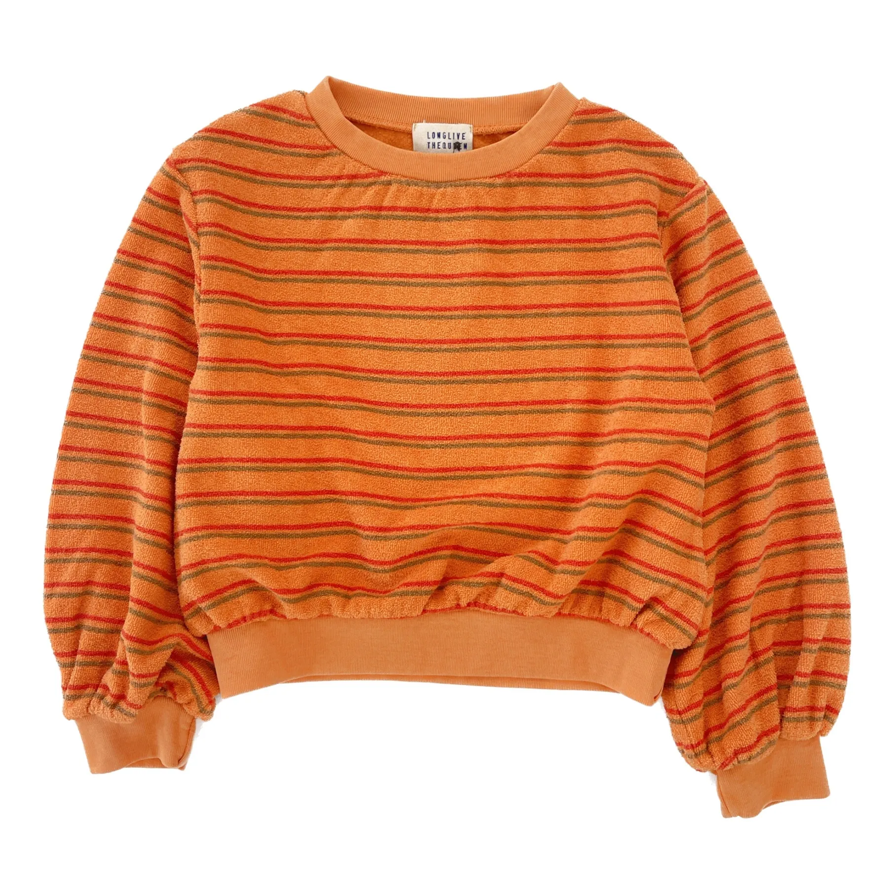 Longlivethequeen Orange Terry Stripe Sweat