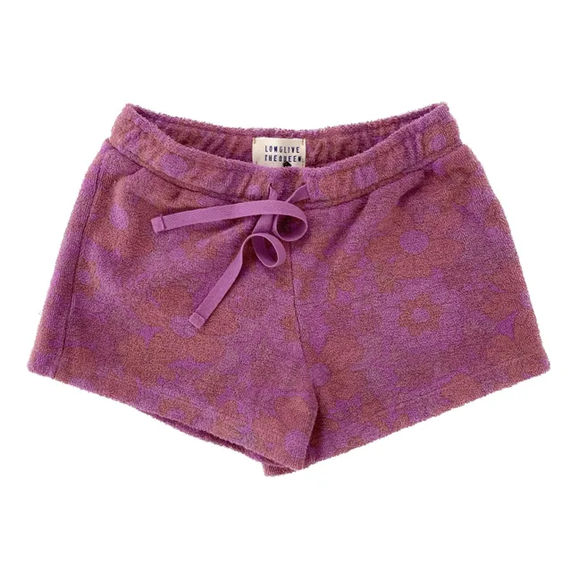Floral terry shorts | Mauve
