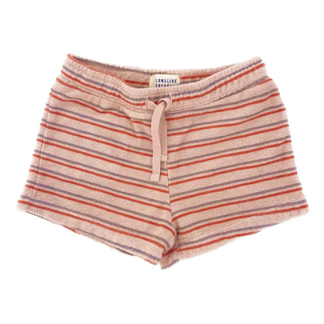Striped Terry Shorts | Pink