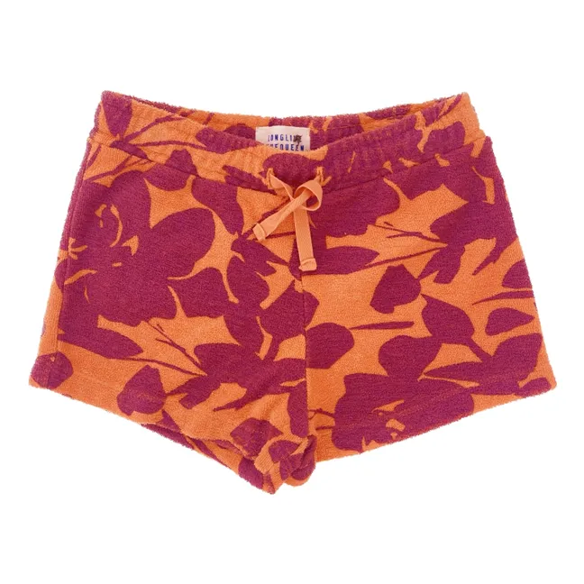 Pantaloncini con fiori di spugna | Arancione