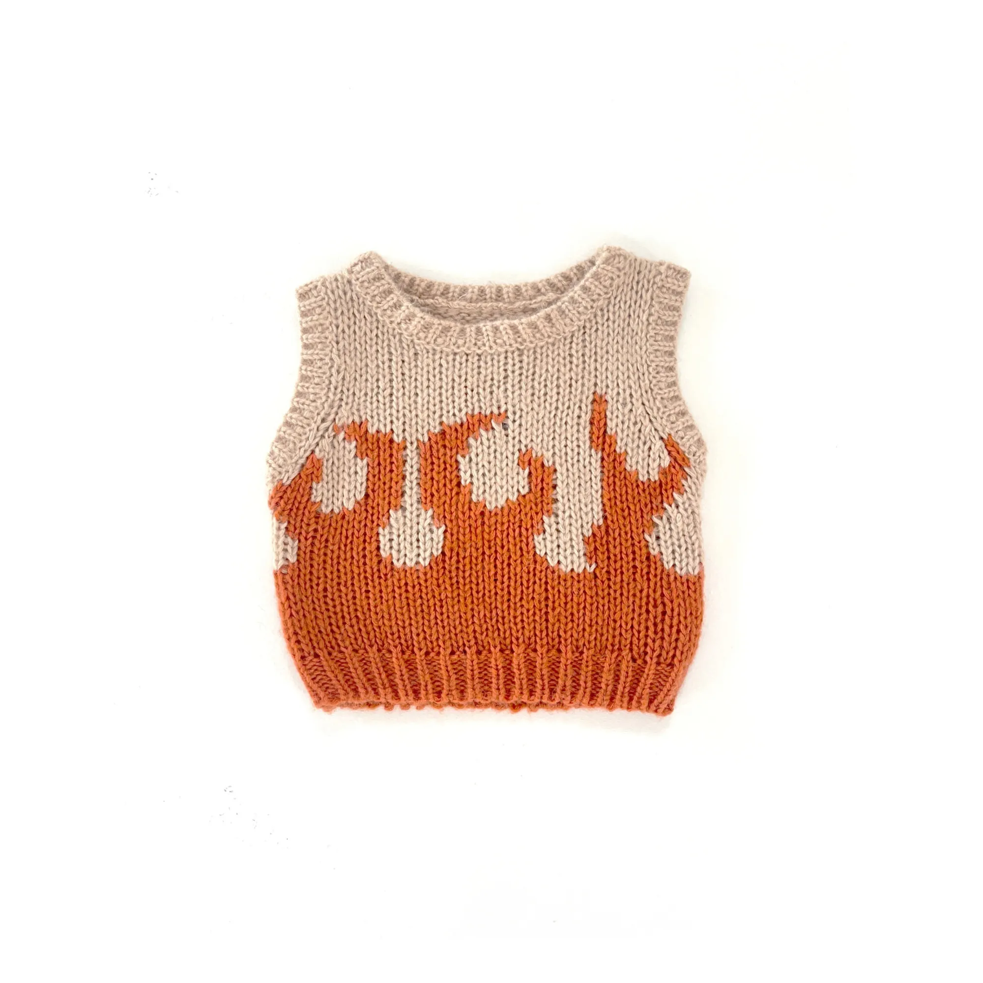 Longlivethequeen Orange Flame Sleeveless Sweater
