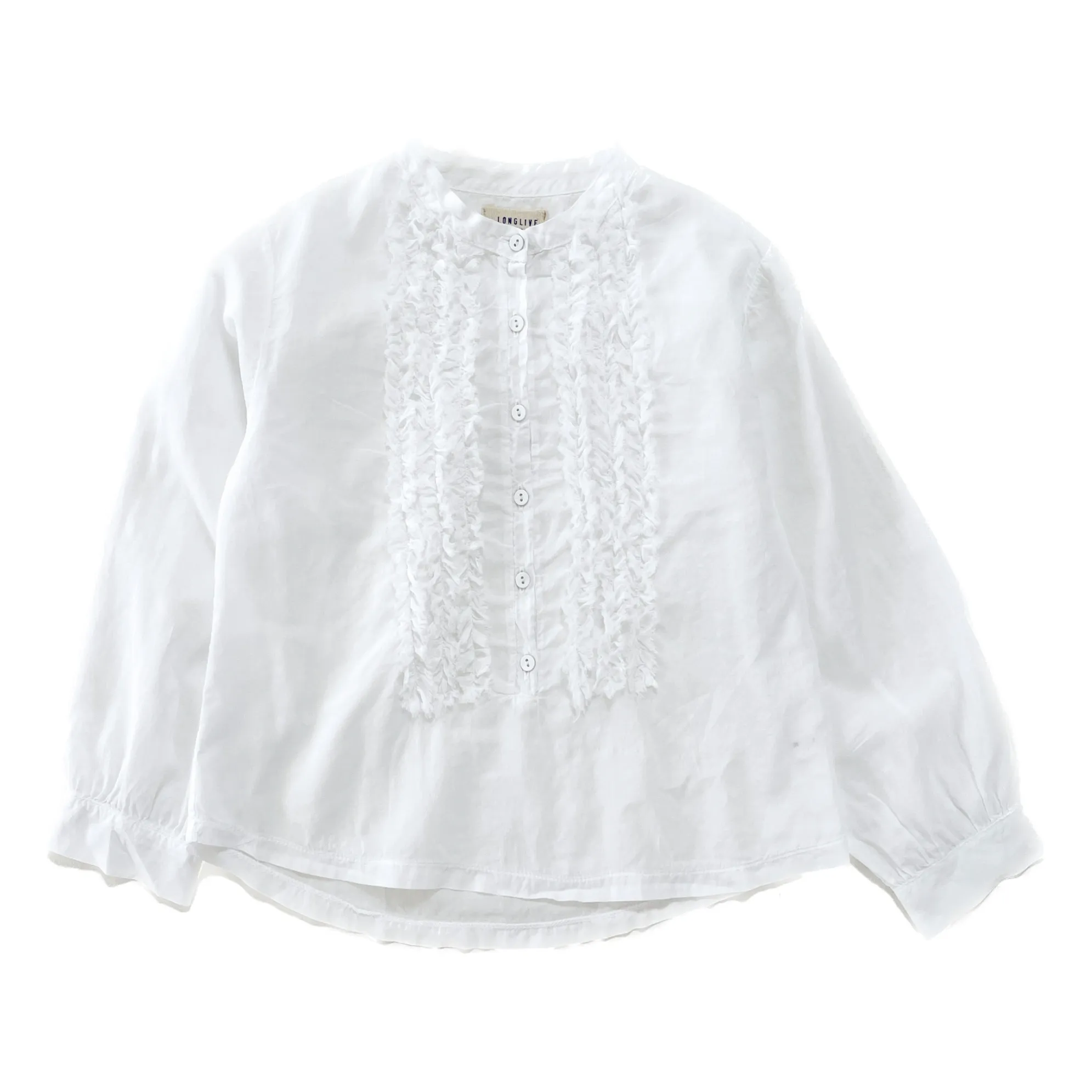 Longlivethequeen White Shirred Blouse