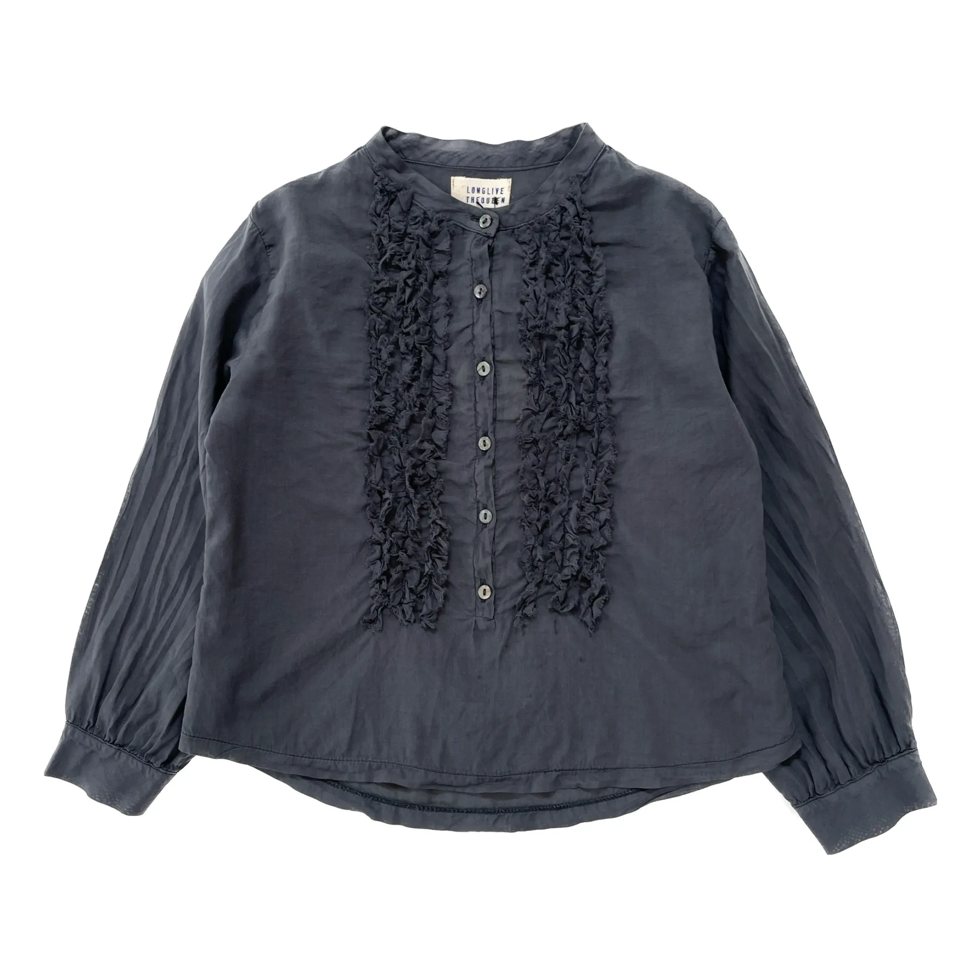 Longlivethequeen Midnight Blue Shirred Blouse