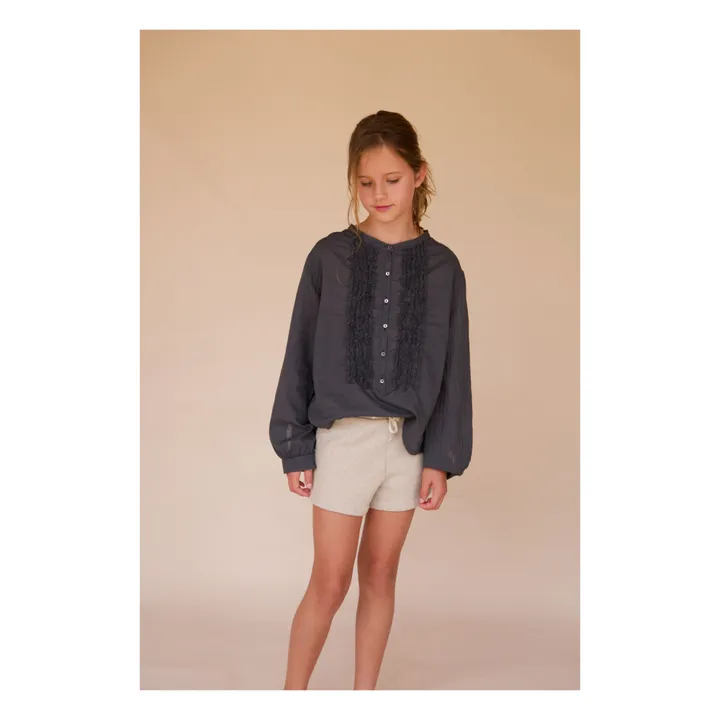 Blouse Froncée | Bleu nuit- Image produit n°1