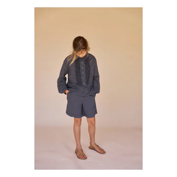 Blouse Froncée | Bleu nuit- Image produit n°2