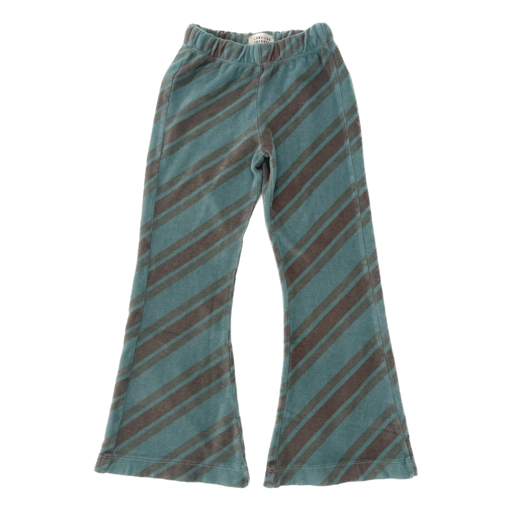 Longlivethequeen Peacock Blue Striped Trousers