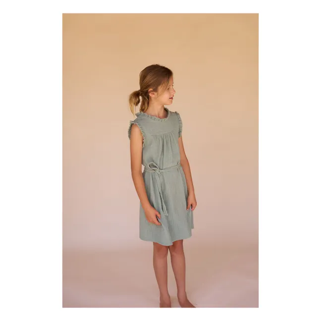 Abito increspato | Grigio Verde